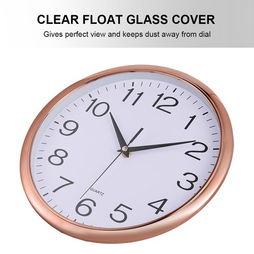 Rose Gold Wall Clock Analog 12 inch Silent Non-Ticking Decorative Modern Wall... - Picture 4 of 7