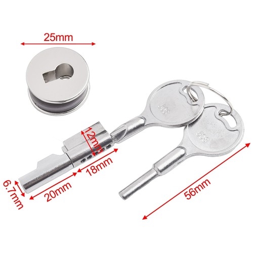 Display case Sliding Glass Door Lock with Keys Counter jewelry cabinet Hardware - Picture 2 of 19