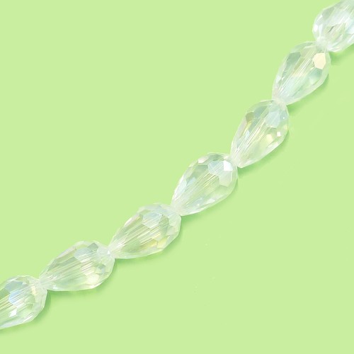 Glasperlen facettiert geschliffen Tropfen 12 mm glasklar irisierend 57 Perlen - Bild 8 von 11