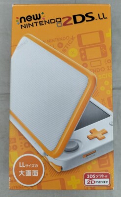 New Nintendo 2DS XL LL White x Orange Console w/Charger Box EX++/
