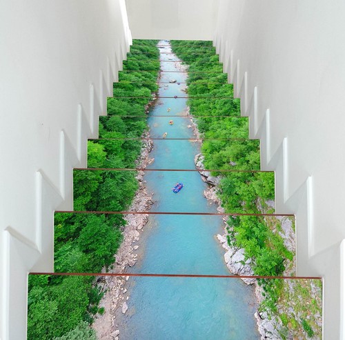 3D Fluss H107 Stair Risers Dekoration Fototapete Vinyl Aufkleber Tapete E - Picture 2 of 6