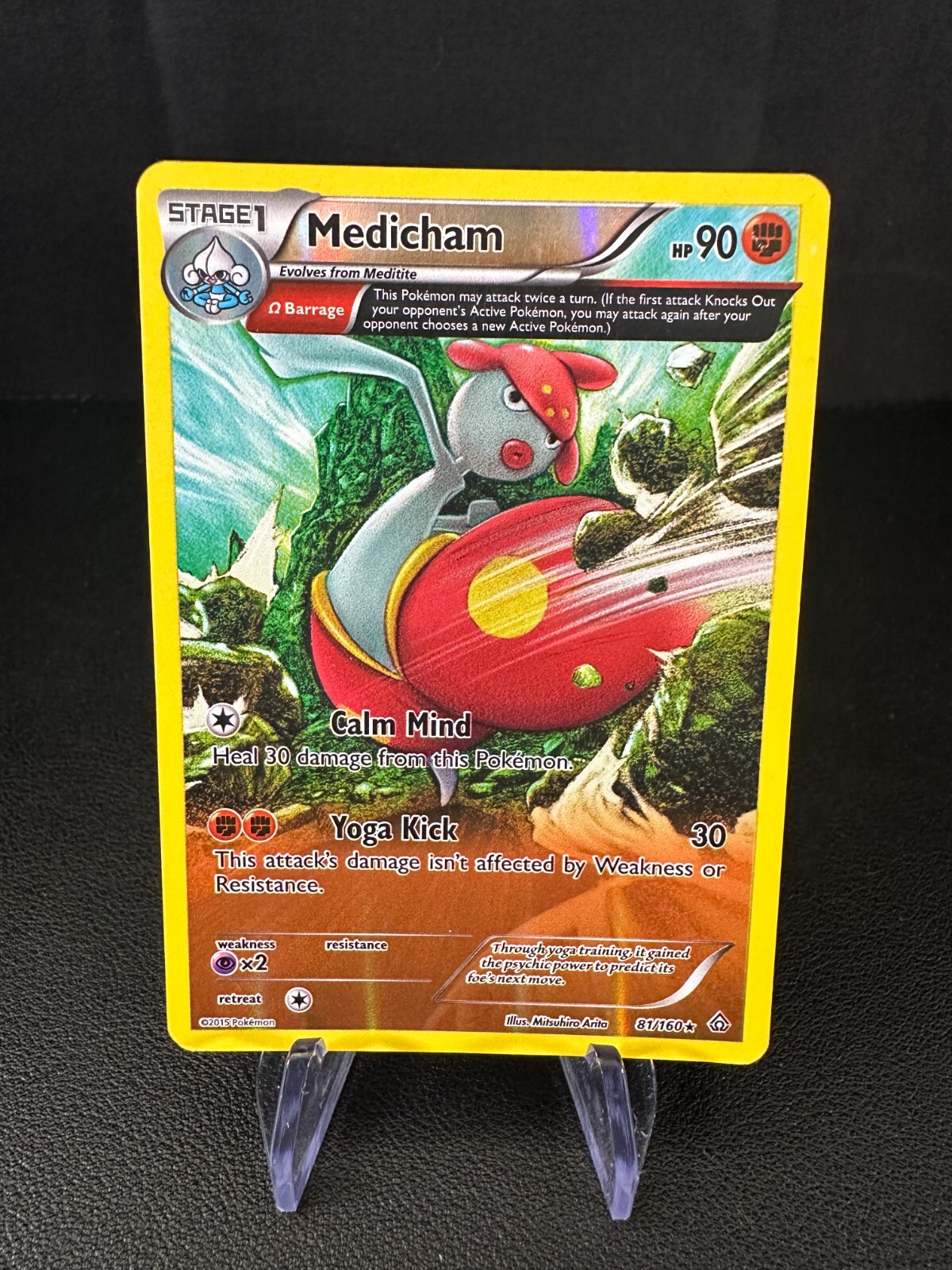Medicham 81/160, Primal Clash Reverse Holo, Pokemon, LP