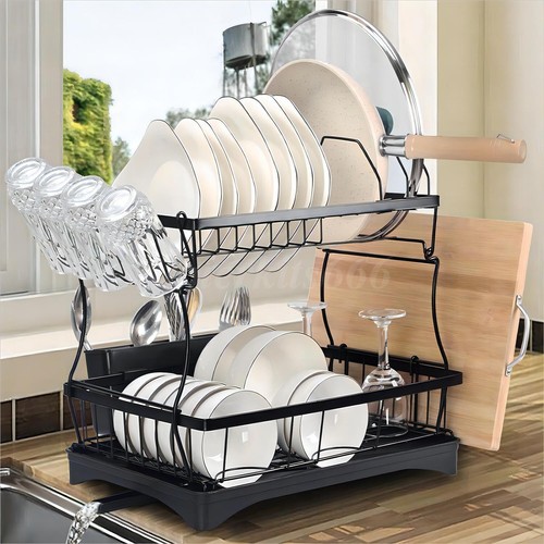 Escurridor de utensilios bandeja secadora soporte para cubiertos organizador cocina plato taza estante de secado - Imagen 13 de 13