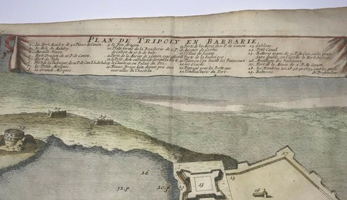 TRIPOLI LIBYA 1705 NICOLAS DE FER LARGE NICE ANTIQUE PLAN 18TH CENTURY - Picture 2 of 7