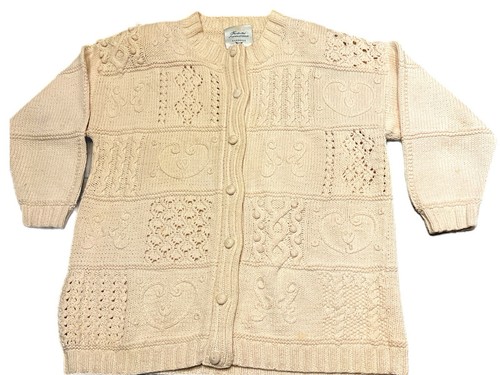 Handknitted Internationale Express Womens Cream Sweater Sz S Chunky Knit - Picture 1 of 2
