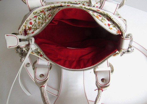Tua BRACCIALINI Italy New Floral Print Canvas & Leather 2-Way Shoulder Bag - Picture 10 of 12