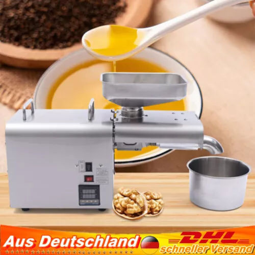 220V Temperaturkontrolle Automatische Ölpresse Edelstahl Ölpressemaschine 