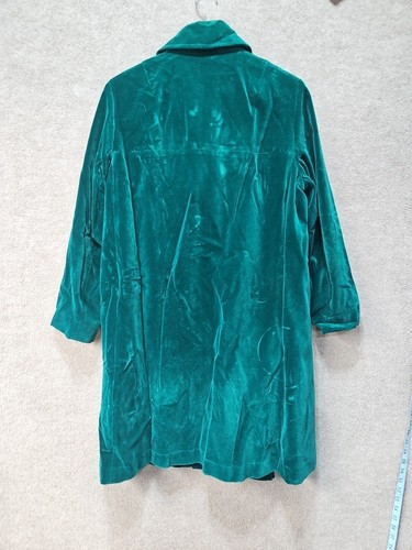 Vintage Lou Ritchie of Montreal Velour Dress Coat Emerald Green - Picture 11 of 11
