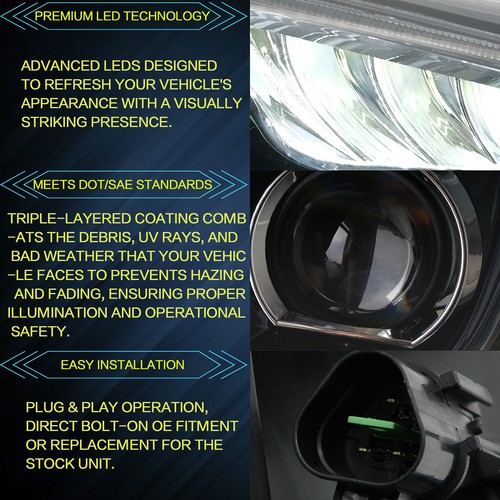 LED Headlights + Tail Lights For 2011-2016 Hyundai Elantra 4* Front + Rear Lamps - Picture 8 of 18
