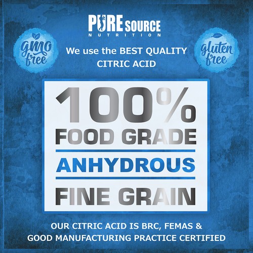 Pure Source Nutrition Citric Acid Food Grade Fine Graine 1KG|2.5KG|5KG|10KG -BAG - Picture 4 of 27