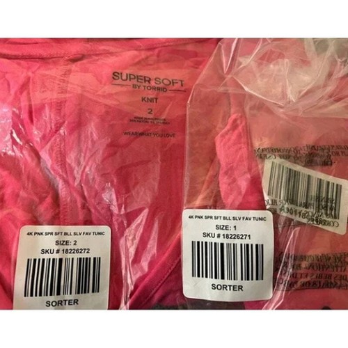T-Shirt Tunika HOT PINK torrid 1X super weich gestricktes Oberteil V-Ausschnitt NEU Barbiecore - Bild 7 von 8