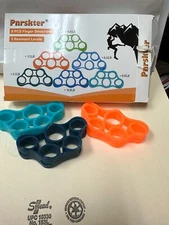Silicone Finger Stretchers Multi-Color Pack of 3, 2 Different Strengths