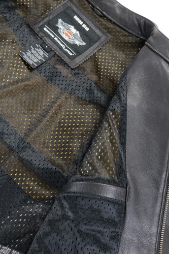 Hombres Harley Davidson Chaqueta Chaleco M Negro Cuero Amarillo Café Marker 97086-12VM - Imagen 9 de 19