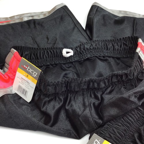 2x BCG / Black Athletic Basketball Shorts w Elastic Drawstring / Girls Size S 7 - Picture 6 of 8