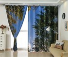 Circle Some Pine Trees 3D Curtains Blockout Photo Printing Curtains Drape Fabric