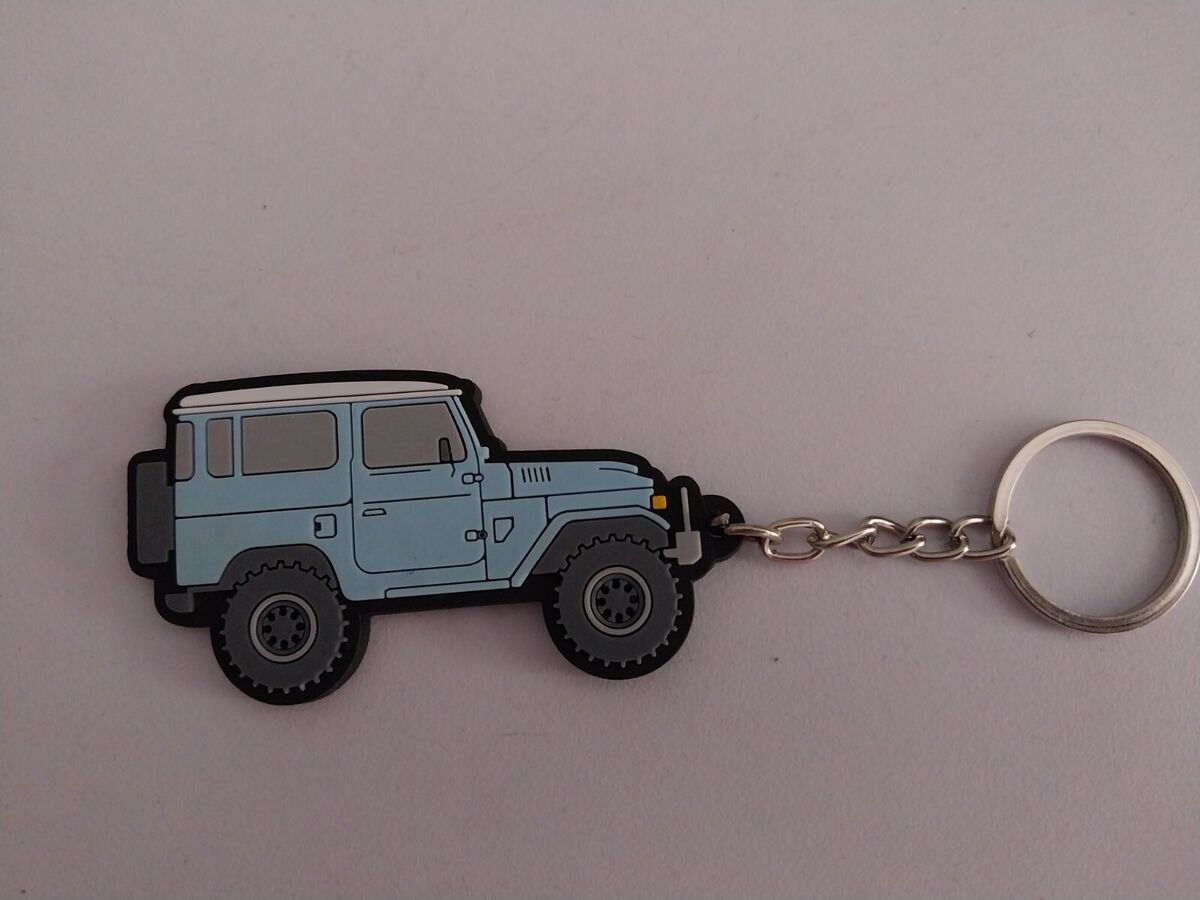 TOYOTA LAND CRUISER FJ40 FJ45 BJ40 BJ42 Capri Blue Rubber Keychain