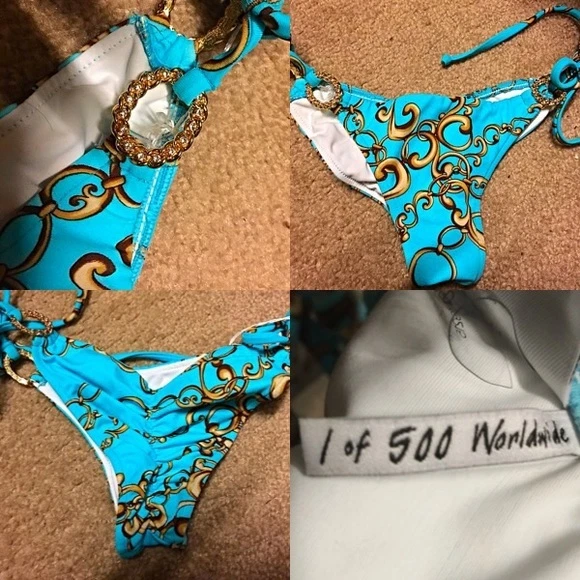 NUEVO RARO FONDO DE BIKINI BEACH BUNNY SWEET DREAMS AZUL XSMALL Foto 2 de 4