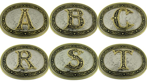 Vintage Styles Initial Letter a z Belt Buckle Western Cowboy Cowgirl rodeo Texas - Picture 1 of 60