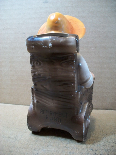 Vintage Ceramaster Bank ~ Old man In Wheelchair Smoking Pipe ~ 6" Tall - Picture 5 of 8