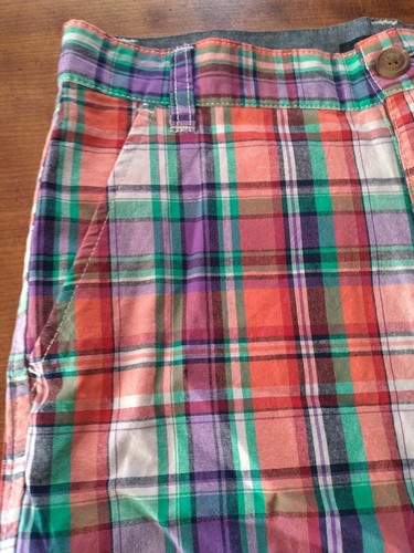 Nautica Boys sz 10 coral Plaid Shorts NWT summer orange green color $36.50 - Picture 3 of 6