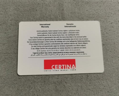 Certina Raro Vintage Warranty Card para DS Or Any Models Newoldstock - Imagen 2 de 5