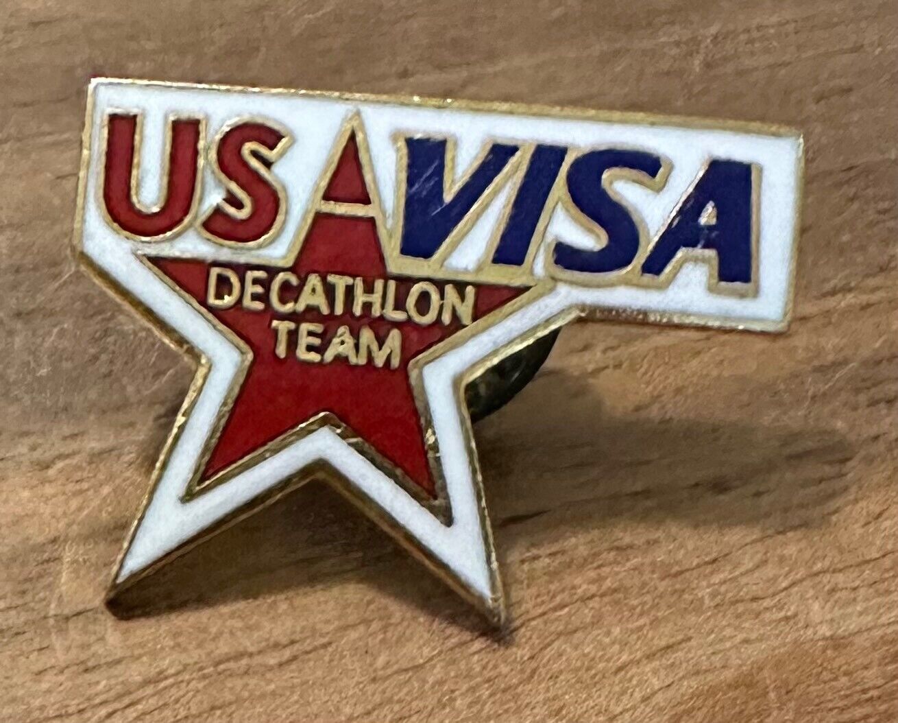 VISA Card USA United States Olympic Decathlon Team Athlete Sports Lapel Hat  Pin