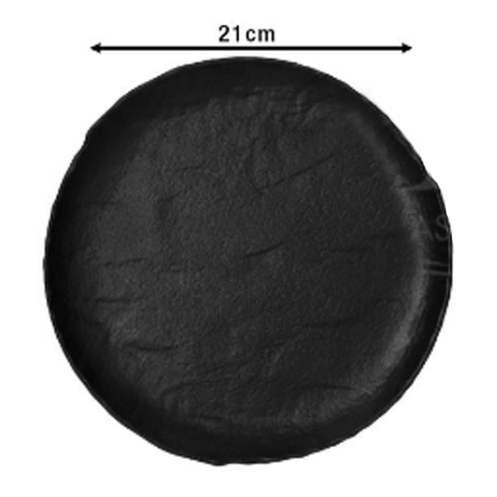 Piatto dessert frutta dolce gurmet 21cm in porcellana nera Saturnia Vulcania