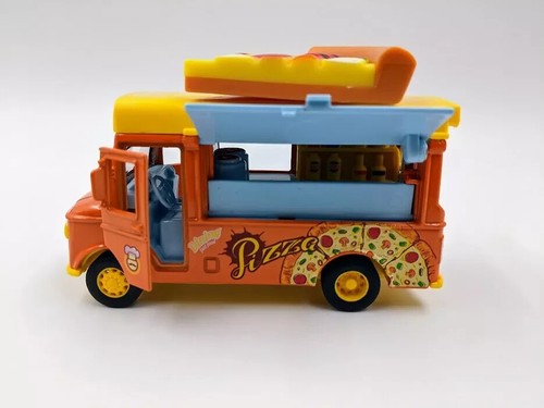 Lindo camión de comida pizza música metal ligero fundido a presión modelo de coche juguete para niños - Imagen 4 de 6