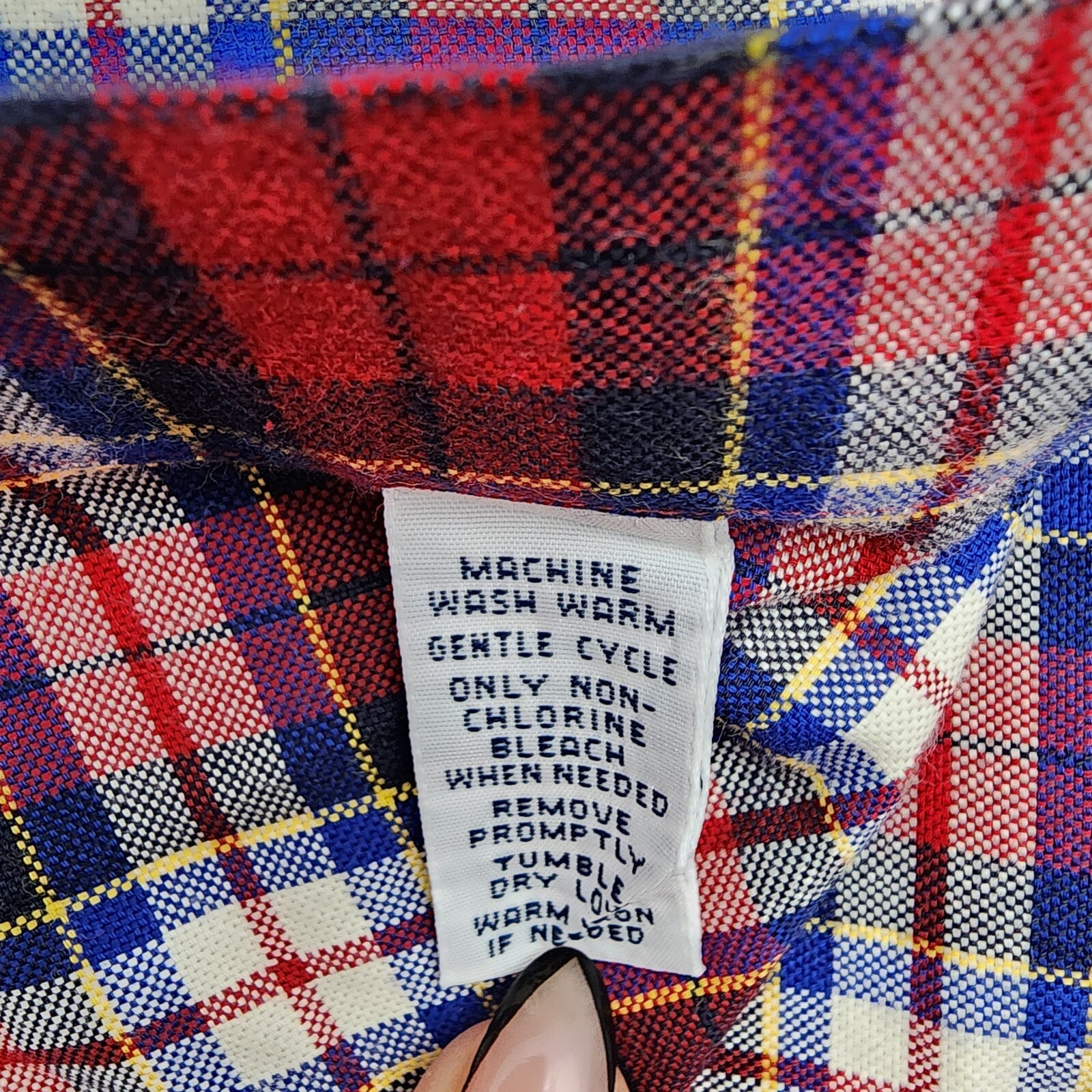 Ralph Lauren Button Up Shirt Mens XL Long Sleeve Red Blue Plaid Navy Pony Cotton thumbnail 7