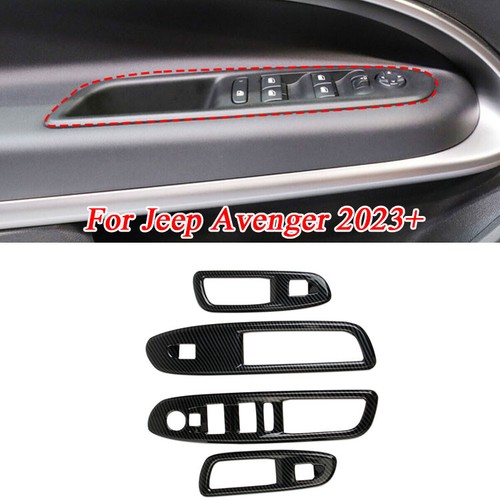 Fibra de carbono para Jeep Avenger 2023+ interruptor de ventana marco elevador botón cubierta decoración - Imagen 1 de 4