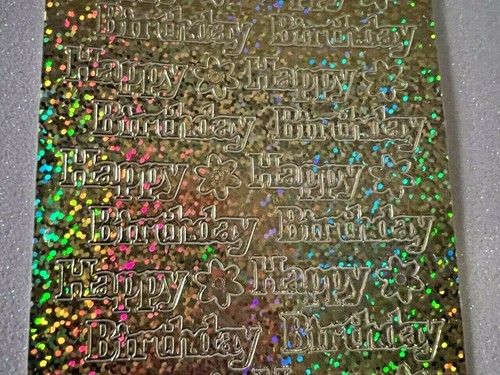 Happy Birthday Coloured Peel Off Sticker Sheet Card Making Scrapbooking Crafts - Picture 8 of 18