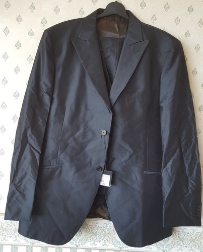 per Dinner Luigi 44 56eu blu navy W38 uk Bianchi Completo seta tutti in Italy q1qBYv