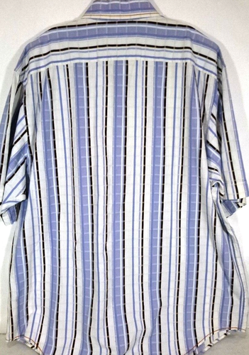 Timberland-Mens Short Sleeve Casual Button Down Shirt-2XL XXL Tall-Blue/White - Picture 3 of 8
