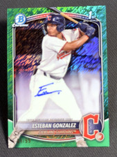 2025 Bowman Chrome 1st GREEN SHIMMER REFRACTOR AUTO Esteban Gonzalez 61/99