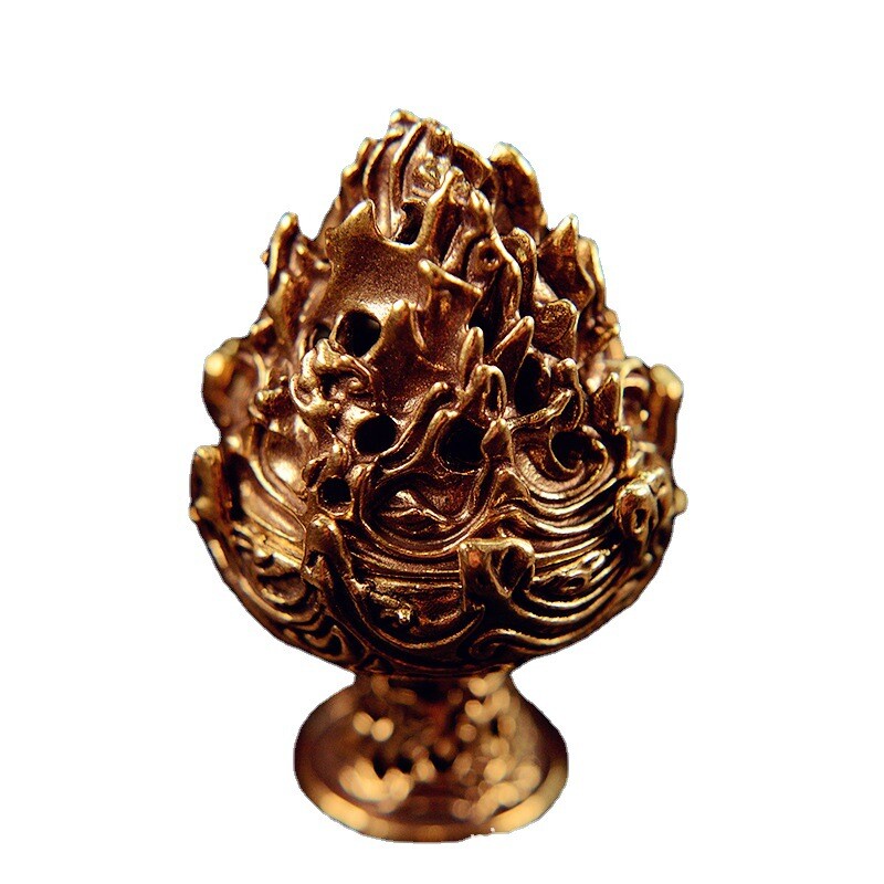 Zen brass Boshan incense burner 禅意博山炉香炉 黄铜复古炉