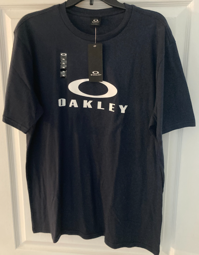 Oakley Mens Shirt XL Blue Graphic Logo Short Sleeve 100% Cotton Tee