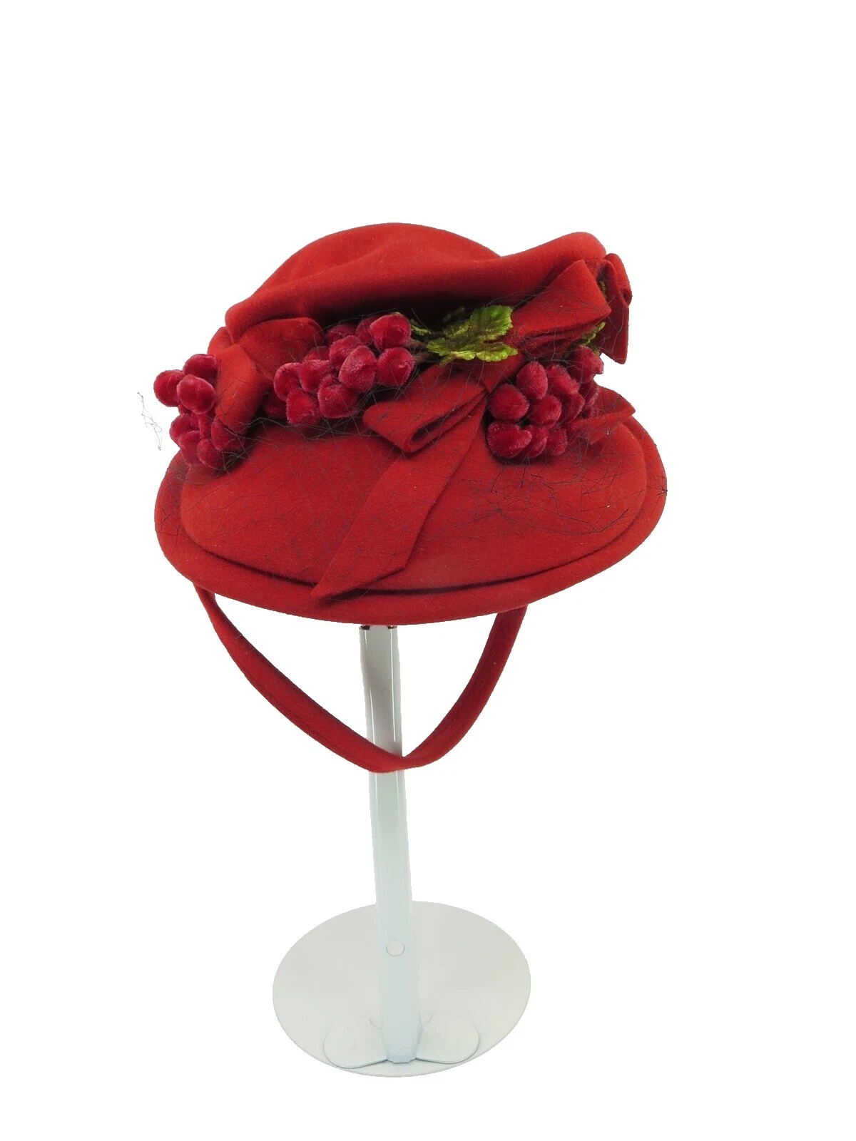 Sombreros vintage Art Deco de terciopelo de mujer 1930s década