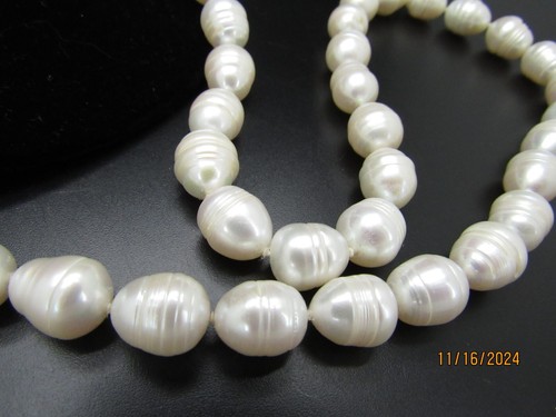 HONORA  STERLING SILVER LARGE 11mm RINGED PEARL 36" NECKLACE NEW IN BOX amazing - Picture 14 of 17