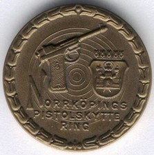 Table medal AG42 Sweden 1969 Norrkoping Shooting Sports - Bronze 32mm 15g