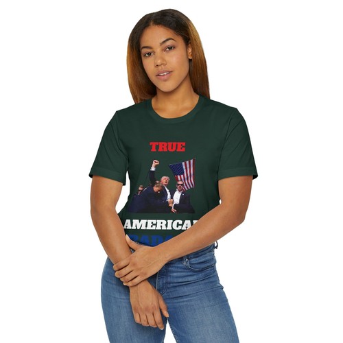 Trump True American Badass Unisex Jersey T-Shirt - Patriotic Tee Shirt - Picture 49 of 81