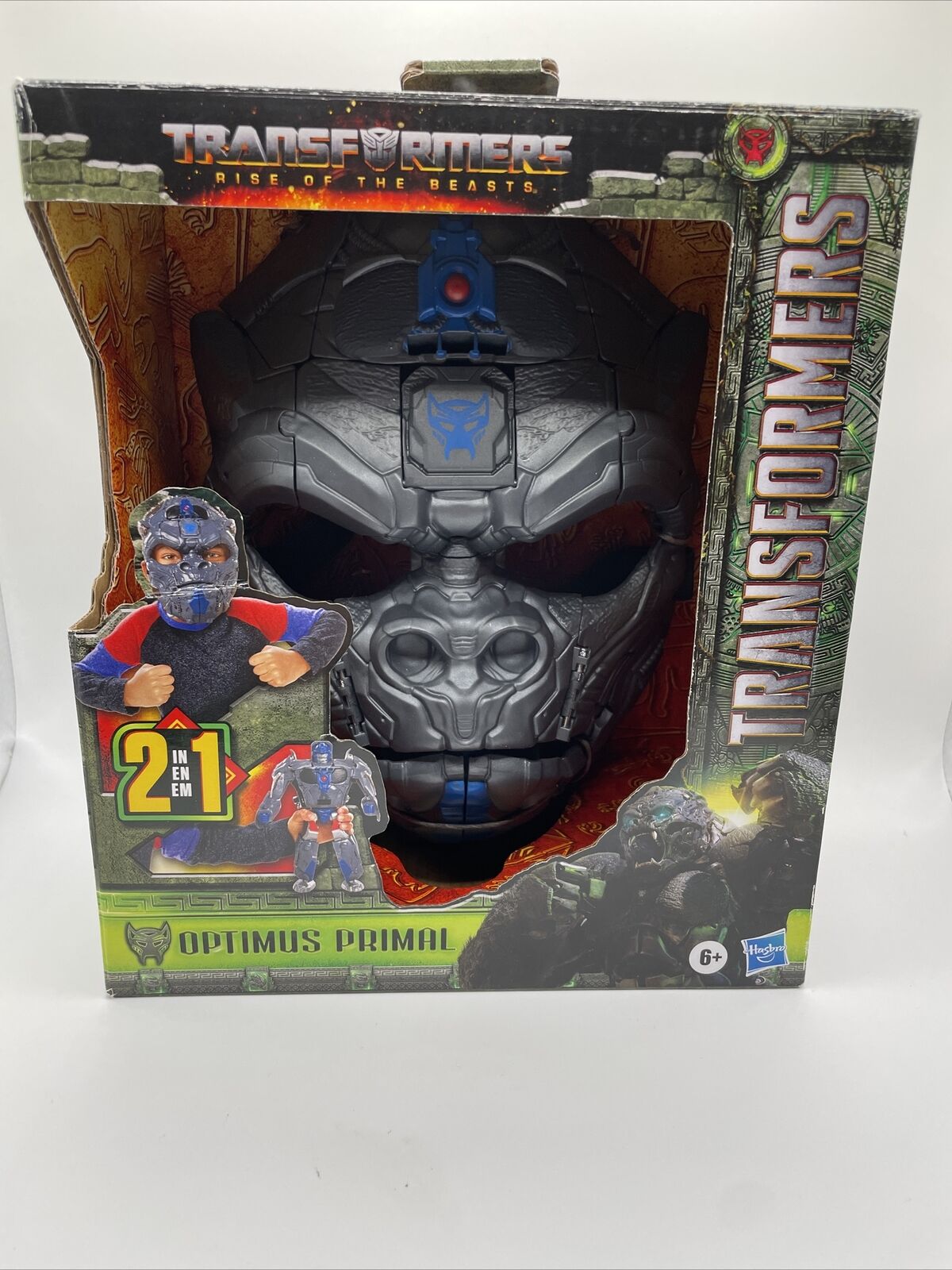 Rise of the Beasts Movie Optimus Primal, 2-in-1 Converting Roleplay Mask New!