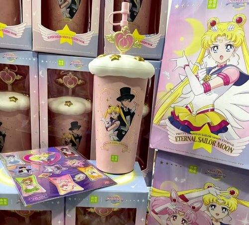 (Brand New) Sailor Moon Pink Authentic Tumbler Limited Edition + Sticker + Bag - Picture 5 of 8