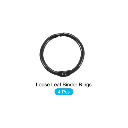 Loose Leaf Binder Rings (30mm/1.2 Inch) 4Pcs Steel Key Ring Binder Clips - Picture 5 of 5