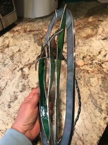 3-D Day Lily in Fused and Copper Foiled Stained Glass - Picture 2 of 3