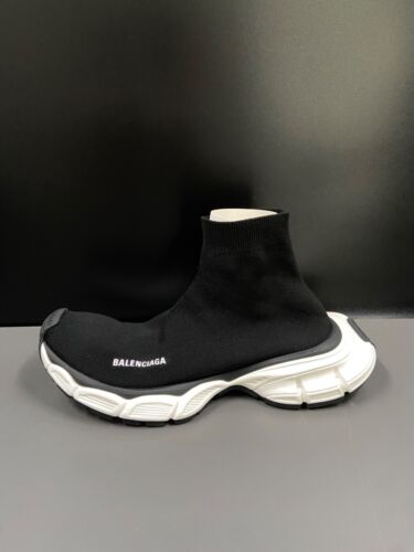 $1080 Para hombres Balenciaga Speed 3XL Calcetín Tejido Tenis Negro/Blanco 42 EE. UU. 9 - Imagen 6 de 10