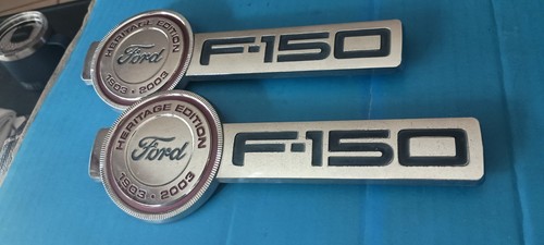 Ford F-150 Truck Fender Emblem Pair Of 2003 Chrome Heritage Edition OEM USED  - Picture 3 of 6