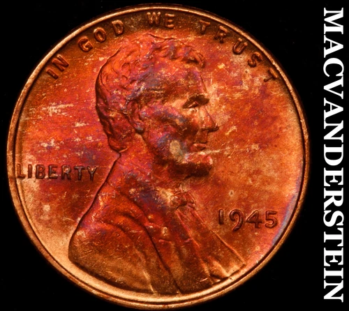 1945 Lincoln Wheat Cent-Choice Gem BU Color Lustrous No Reserve #i2969