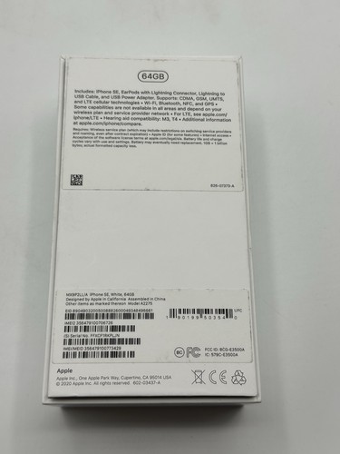 New in Sealed Box Apple iPhone SE 2nd Gen A2275 UNLOCKED Smartphone 64GB WH WF - Picture 7 of 9