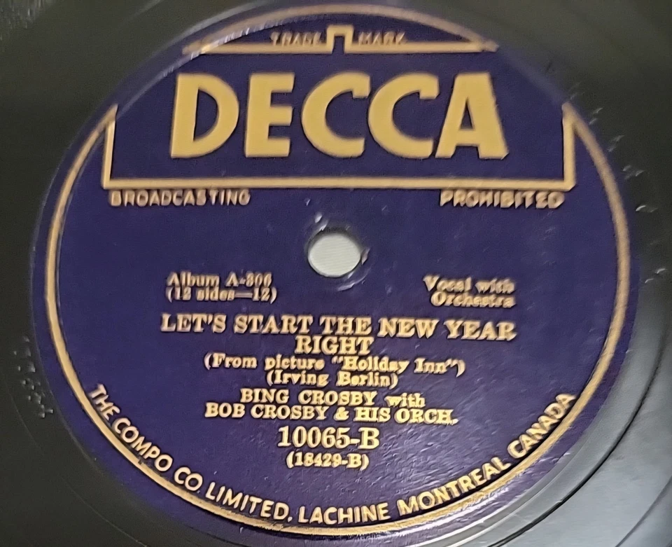 Bing Crosby - White Christmas / Let's Start The New Year Right (1942) 78rpm 10" - Image 3 of 4