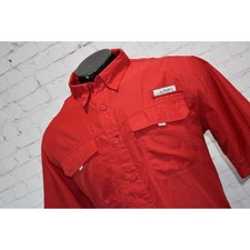 Habit Fishing Shirt Mens Size Large Performance Polyester Hiking Red Vented
